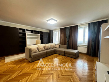 New Block! George Calinescu street, Buiucani, 3 rooms + living! Garage! Euro repair!