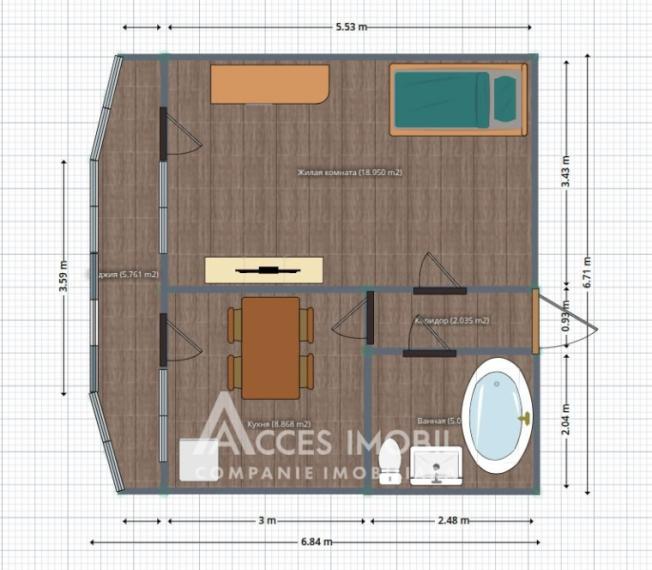 Ботаника, бул. Дачия, 1 комната! Середина дома!: 11