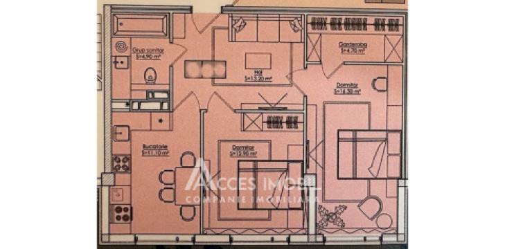 ESTATE BellaVista! Durlesti street, Dumbrava, 2 rooms + living. White version!: 9