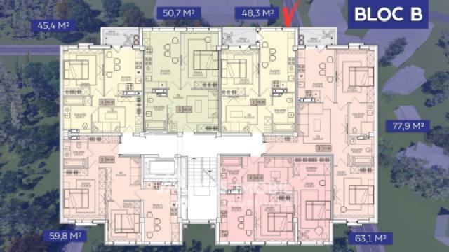 ESTATE BellaVista! Durlesti street, Dumbrava, 1 rooms + living. White version!: 8