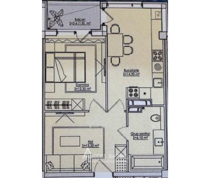 ESTATE BellaVista! Durlesti street, Dumbrava, 1 rooms + living. White version!: 9