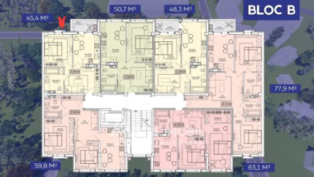 ESTATE BellaVista! Durlesti street, Dumbrava, 1 rooms + living. White version!: 6