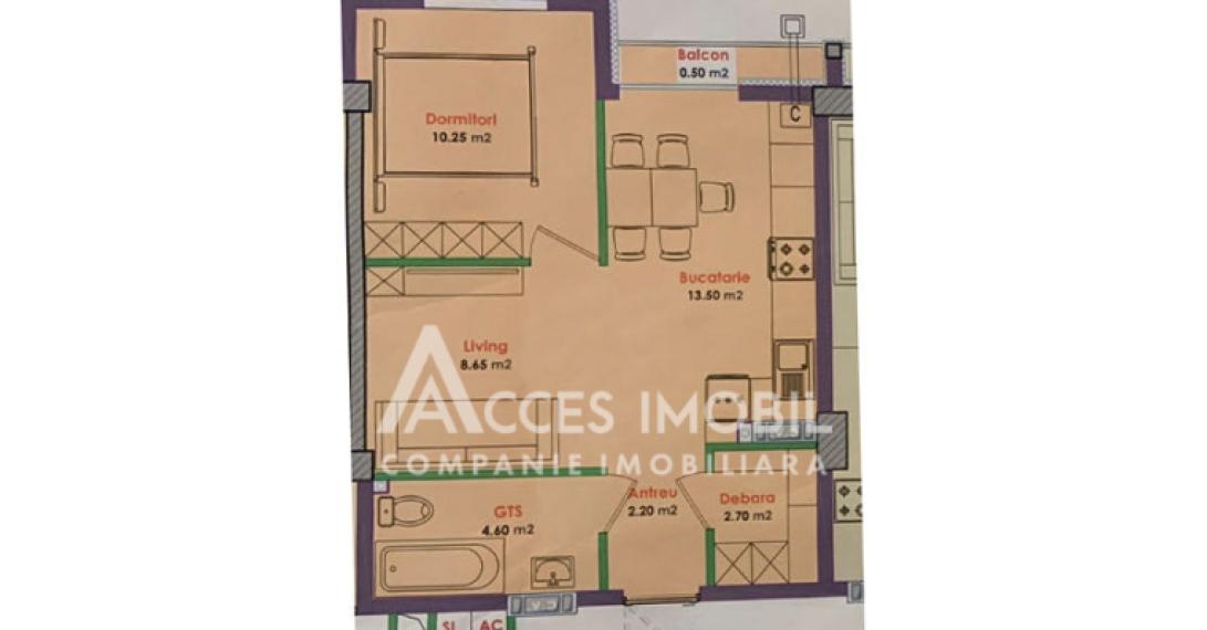 Nicons! Bloc Nou! Durlești, str. Cartușa, 1 cameră + living. Variantă albă!: 1