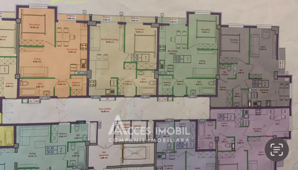 Nicons! Bloc Nou! Durlești, str. Cartușa, 1 cameră + living. Variantă albă!: 2