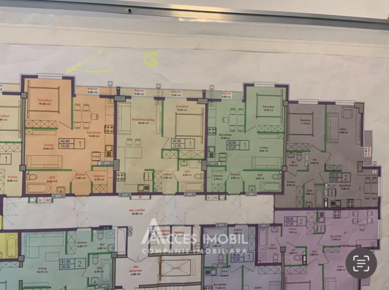 Nicons! Bloc Nou! Durlești, str. Cartușa, 1 cameră + living. Variantă albă!: 2