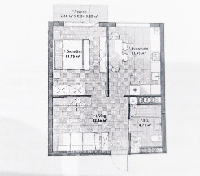 Astercon! str. Durlești, Dumbrava, 1 cameră + living. Varianta albă!: 2