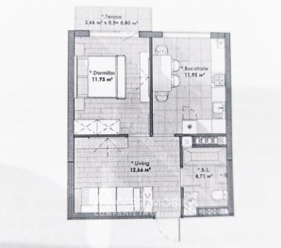 Astercon! str. Durlești, Dumbrava, 1 cameră + living. Varianta albă!: 2