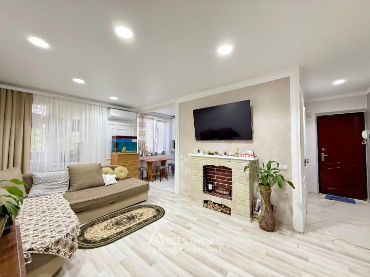 bd. Moscova, Râșcani, 2 camere + living. Euroreparație! De Mijloc!: 3