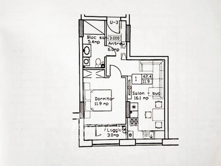 Новострой! Чореску, ул. Теилор, 1 комнатa + гостиная. Белый Вариант!: 10