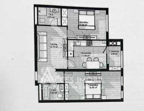 Lagmar! Râșcani, str. Cornești, 2 camere + living. Variantă albă!: 14