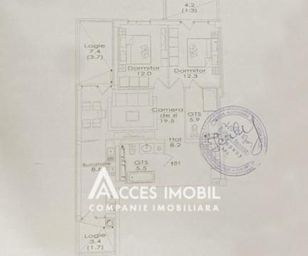 ESTATE BellaVista! str. Durlești, Dumbrava, 2 camere + living. Varianta albă!: 4