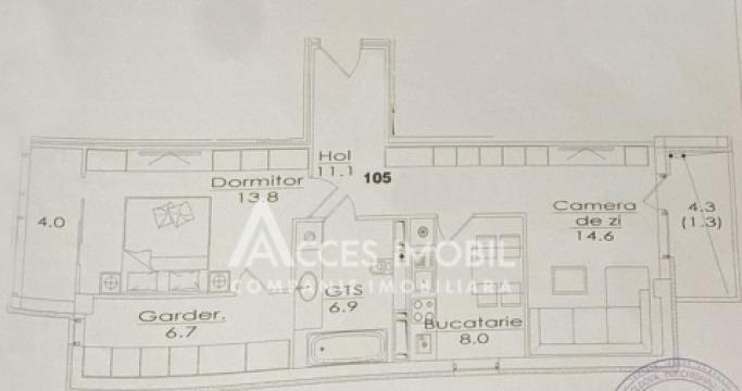 ESTATE BellaVista! ул. Дурлешть, Думбрава, 2 комнаты. Белый вариант!: 4