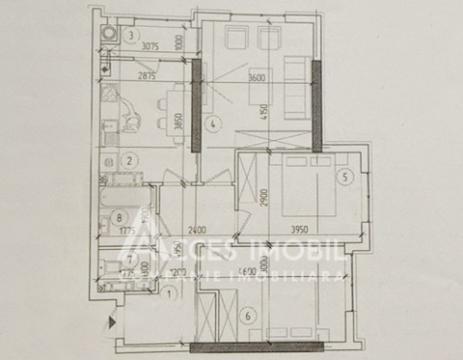 Новострой! Дурлешты, ул.  Николае Димо, 3 комнаты. Белый вариант!: 6