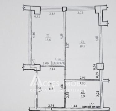 Bloc Nou! Buiucani, str. Calea Ieșilor, 1 cameră. Variantă albă!: 12