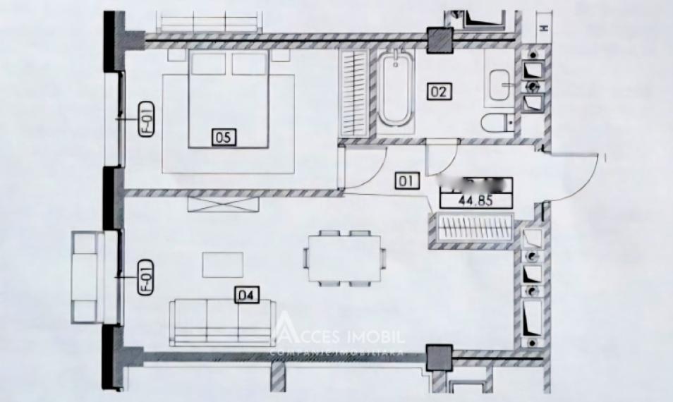 City Gardens! Râșcani, bd. Renașterii, 1 cameră + living. Variantă albă!: 6