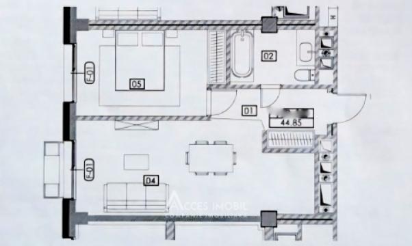 City Gardens! Râșcani, bd. Renașterii, 1 cameră + living. Variantă albă!: 6