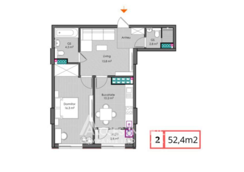 Artex! Яловены, ул. Штефан чел Маре, 1 комната + гостиная. Белый вариант!: 10