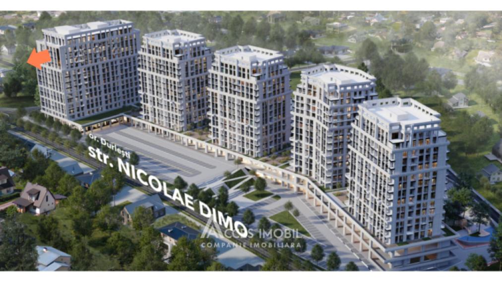 Bloc Nou! Durlești, str. N. Dimo, 1 cameră + living. Variantă albă!: 0