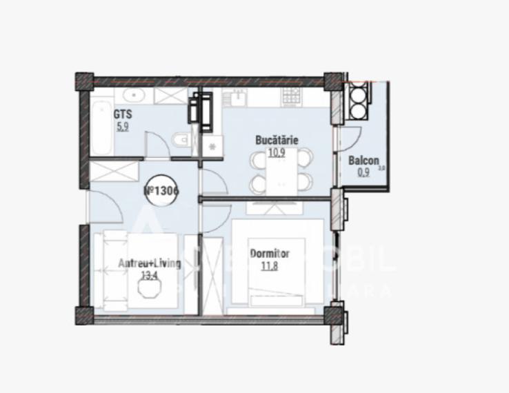Bloc Nou! Durlești, str. N. Dimo, 1 cameră + living. Variantă albă!: 3