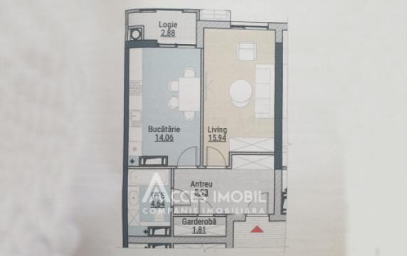 Bloc Nou! Durlești, str. Regina Elisabeta, 1 cameră + living. Variantă albă!: 4