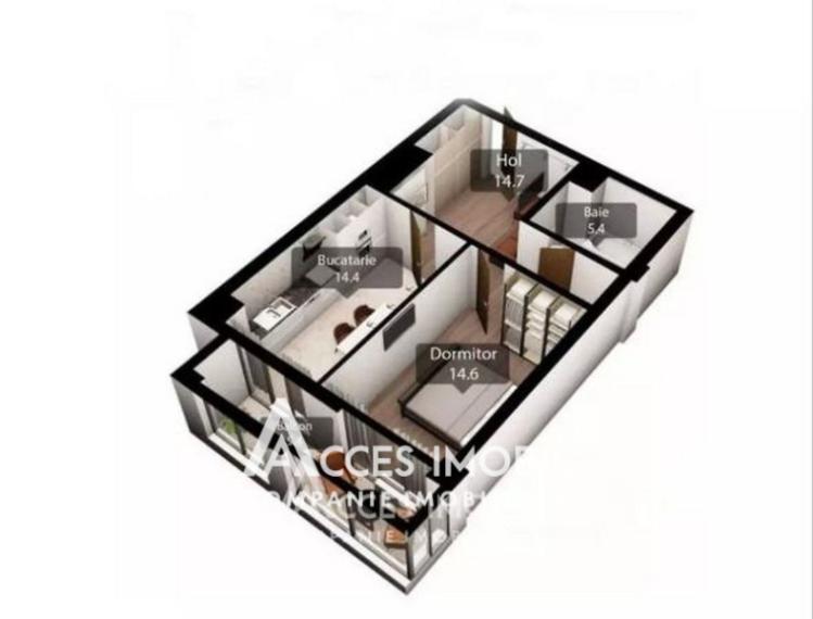 Ecovzor! Poșta Veche, str. Iazului, 1 cameră + living. Variantă albă!: 8