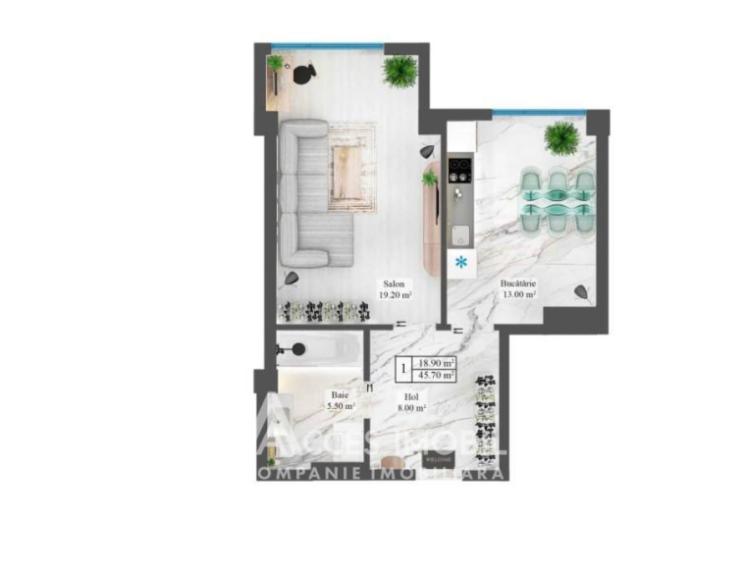 Inamstro! str. Ginta Latină, Ciocana, 1 cameră. Variantă Albă!: 4