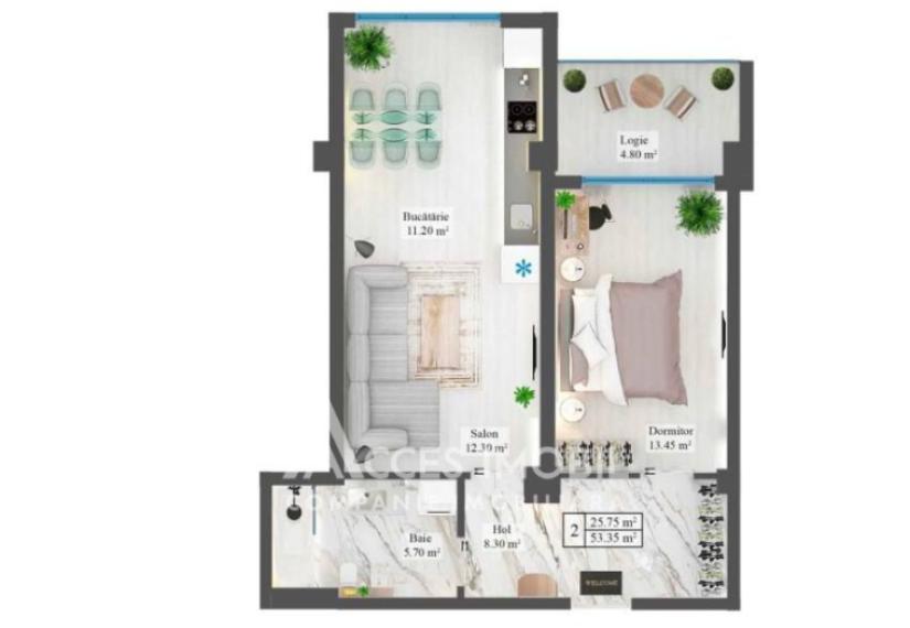 Inamstro! Ginta Latina street, Ciocana, 1 room. White Version!: 4