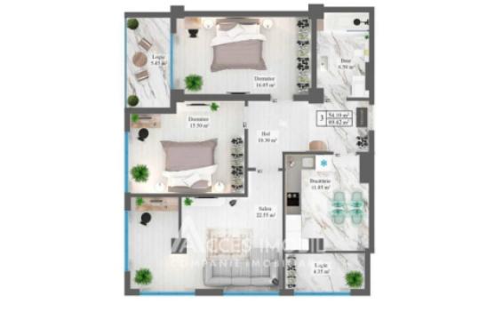 Inamstro! str. Ginta Latină, Ciocana, 2 camere + living. Variantă Albă!: 4