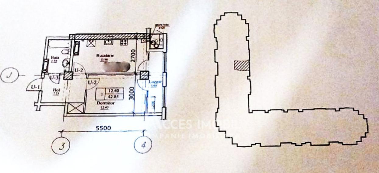 Newton House! Ботаника, ул. Грэдина Ботаникэ, 1 комнатa. Белый Вариант!: 1