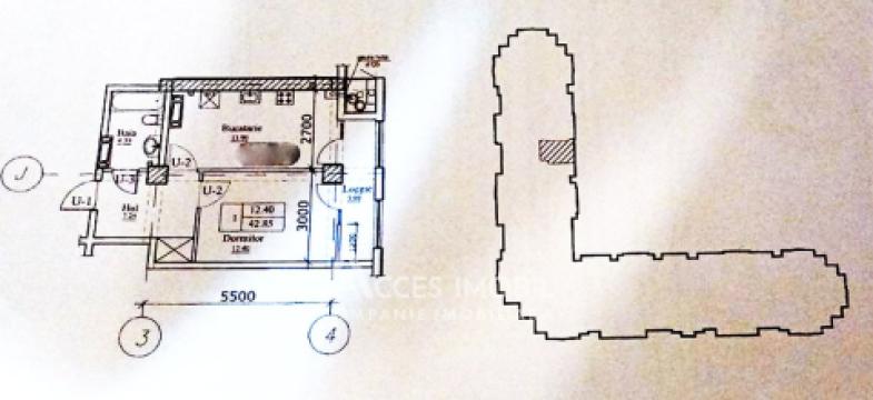Newton House! Ботаника, ул. Грэдина Ботаникэ, 1 комнатa. Белый Вариант!: 1