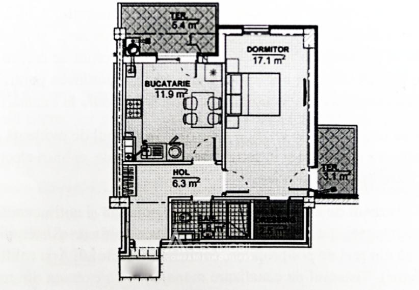 Satul German! Botanica, str. Europa, 1 cameră. Variantă Albă!: 6