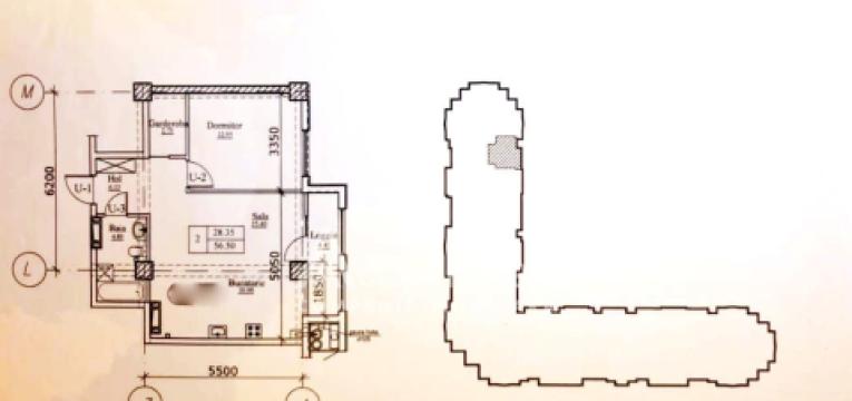 Newton House! Ботаника, ул. Грэдина Ботаникэ, 1 комнатa. Белый Вариант!: 1