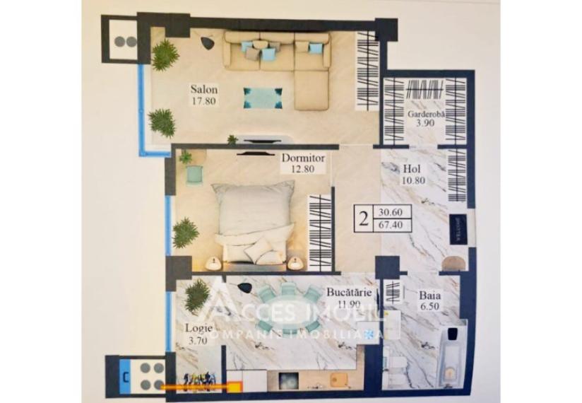 Newton House! Botanica, Gradina Botanica street, 2 rooms + living. White Version!: 2