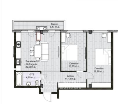 Hora Village! Bloc Nou! Buiucani, str. Bisericii, 2 camere + living. Variantă albă!: 2