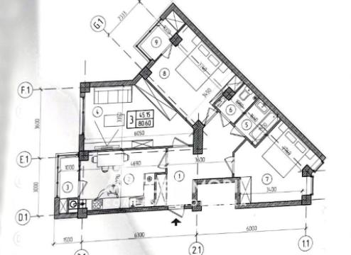 SkyHouse! Ботаника, ул. Бачой Ной, 3 комнаты + гостиная! Белый вариант!: 3