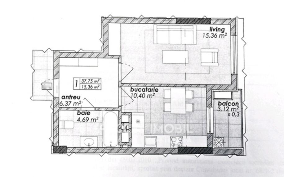 Bloc Nou! str. Poştei, Râșcani, 1 cameră + living. Variantă albă!: 1
