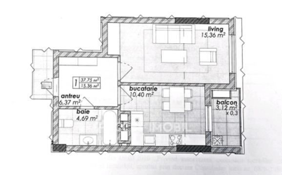 Bloc Nou! str. Poştei, Râșcani, 1 cameră + living. Variantă albă!: 1