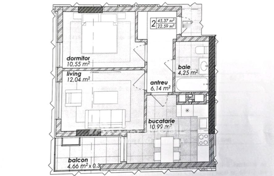 Новострой! Рышкановка, 2 комнаты. Белый вариант!: 1