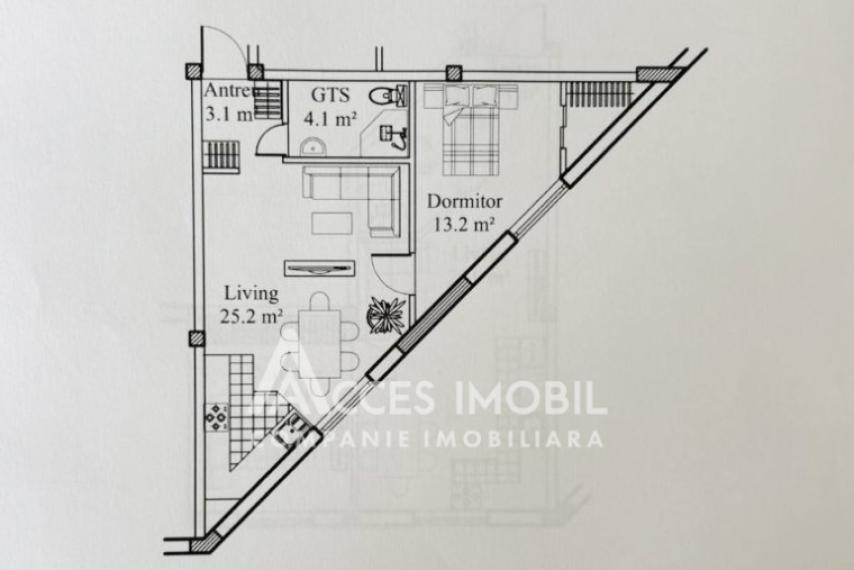 Новострой! Чореску, ул. Алексей Матеевич, 1 комнатa + гостиная. Белый Вариант!: 5