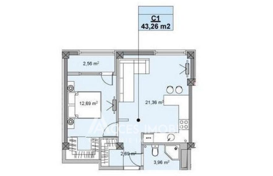 Kirsan! Botanica, str. Sarmizegetusa, 1 cameră + living. Variantă Albă!: 6