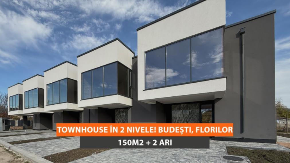 TownHouse în 2 nivele! Budești, str. Florilor, 150m2 + 2 ari! Variantă albă!: 0
