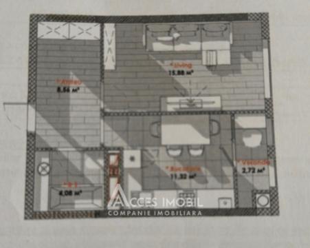 Lagmar! Bloc Nou! Telecentru, șos. Hâncești, 1 cameră + living. Variantă albă!: 4