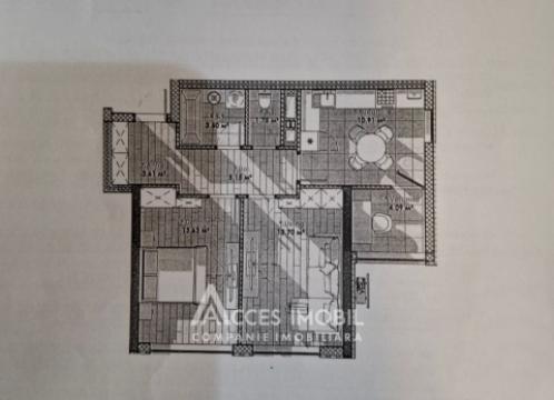 Lagmar! Bloc Nou! Telecentru, șos. Hâncești, 2 camere + living. Variantă albă!: 2