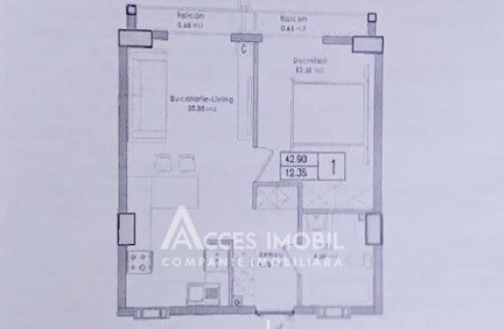 Bloc Nou! Durlești, str. Cartușa, 1 cameră. Variantă albă!: 2