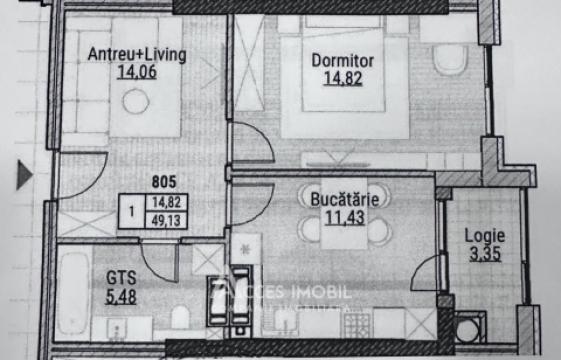 Bloc Nou! Durlești, str. Regina Elizabeta, 1 cameră + living. Variantă albă!: 1