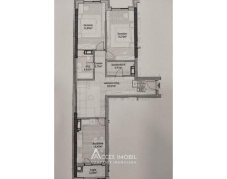 Новострой! Дурлешты, ул. Режина Елизавета, 2 комнаты + гостиная. Белый вариант!: 1