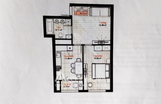 SMART HOME! Lagmar! Râșcani, str. Calea Moșilor, 1 cameră + living. Variantă albă!: 2