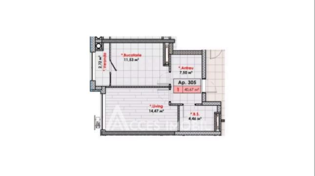 Lagmar! Cartierul rezidențial SOLARIS! Telecentru, șos. Hâncești, 1 cameră + living! Varianta Albă!: 3