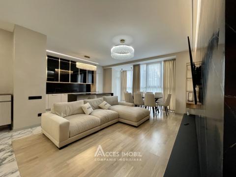 Chirie! Bloc Nou! Centru, bd. Ștefan cel Mare, 2 camere + living. Euroreparație!: 3