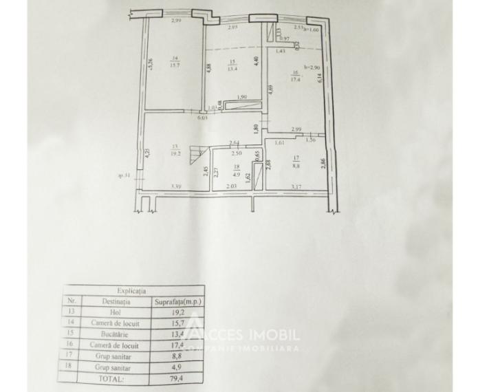 Новострой! Центр, ул. Моара Рошие, 3 комнаты + гостиная. Белый Вариант!: 18